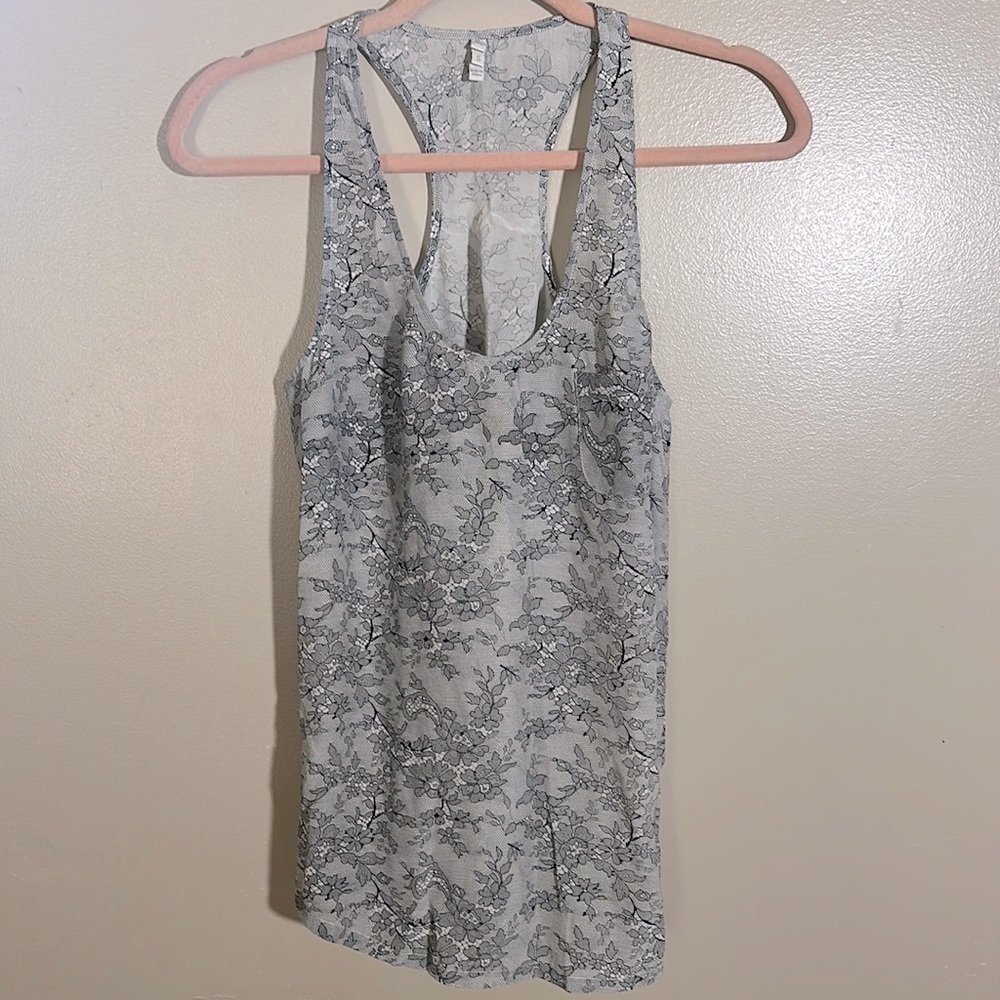 Joie‎ Black / White Floral Racerback Tank Top | Small
